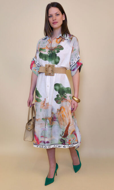 Haljina 56 Oneonta - print Toscana - white